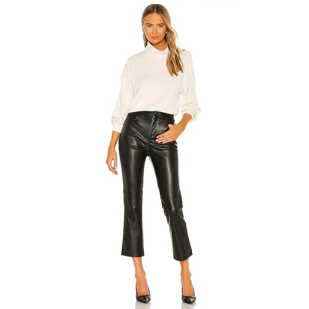 Sanctuary Leather Like Kick Crop Pant‎ NWOT